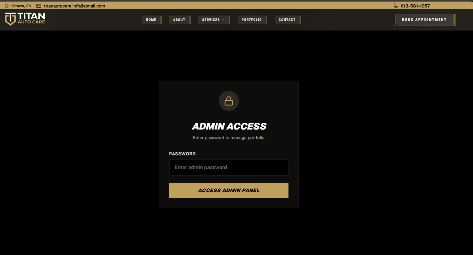 Titan Auto Care Admin Panel